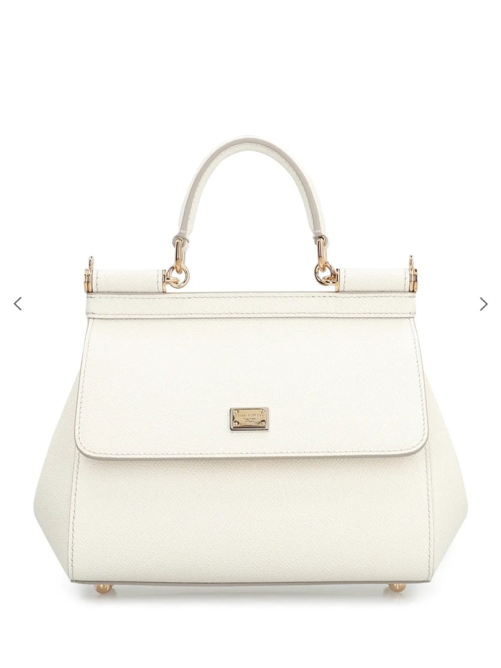 Dolce & Gabbana Cream Structured Top-Handle Satchel